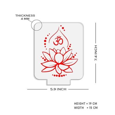 Flower with Om Design Night Lamp 7 Color Changing Light  Blessing Gift  Bedside Table Lamp  Home & Office Décor Light